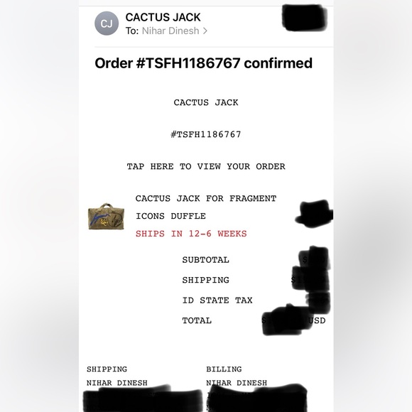 Cactus Jack X Fragment duffel bag. - Picture 4 of 4